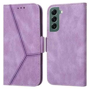 For Samsung Galaxy S22+ 5G Embossing Stripe RFID Leather Phone Case(Purple)