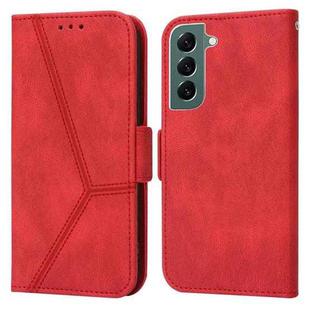 For Samsung Galaxy S22+ 5G Embossing Stripe RFID Leather Phone Case(Red)