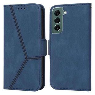 For Samsung Galaxy S22+ 5G Embossing Stripe RFID Leather Phone Case(Blue)