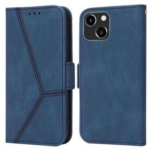 For iPhone 14 Plus Embossing Stripe RFID Leather Phone Case (Blue)