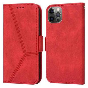 For iPhone 13 Pro Embossing Stripe RFID Leather Phone Case (Red)