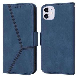 For iPhone 11 Embossing Stripe RFID Leather Phone Case (Blue)