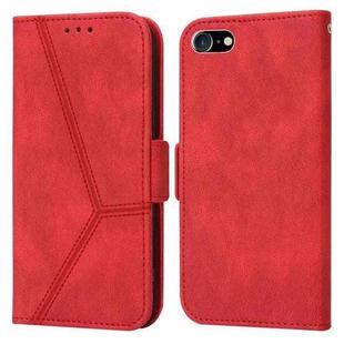 For iPhone SE 2022 / SE 2020 / 8 / 7 Embossing Stripe RFID Leather Phone Case(Red)