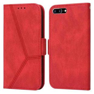 Embossing Stripe RFID Leather Phone Case For iPhone 8 Plus / 7 Plus(Red)