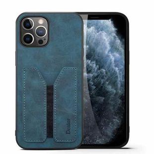 For iPhone 12 Pro Max Denior Elastic Card Slot PU + TPU Phone Case(Blue)