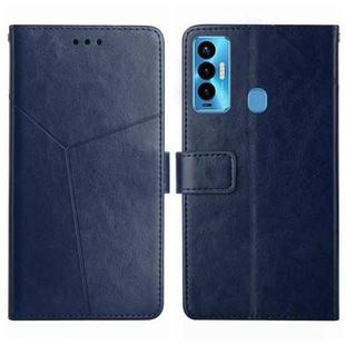 For Tecno Camon 18i HT01 Y-shaped Pattern Flip Leather Phone Case(Blue)