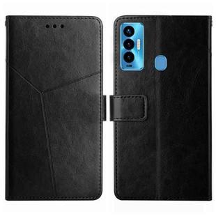 For Tecno Camon 18i HT01 Y-shaped Pattern Flip Leather Phone Case(Black)