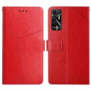 For Tecno Pova 2 HT01 Y-shaped Pattern Flip Leather Phone Case(Red)