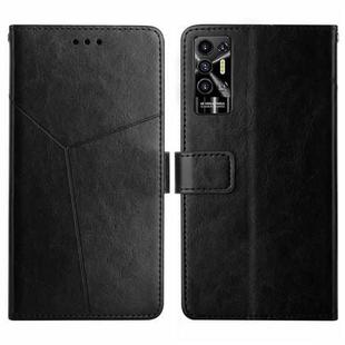 For Tecno Pova 2 HT01 Y-shaped Pattern Flip Leather Phone Case(Black)