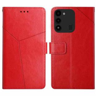 For Tecno Spark Go 2022 HT01 Y-shaped Pattern Flip Leather Phone Case(Red)