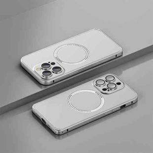 For iPhone 14 Plus Frosted MagSafe Magnetic Phone Case with Lens Film (White)