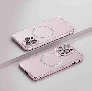 For iPhone 13 Pro Frosted MagSafe Magnetic Phone Case with Lens Film(Pink)