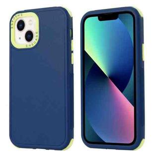 For iPhone 14 3 in 1 Four Corner Shockproof Phone Case (Royal Blue+Green)