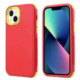 For iPhone 14 3 in 1 Four Corner Shockproof Phone Case (Red+Green)