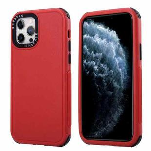 For iPhone 12 Pro Max 3 in 1 Four Corner Shockproof Phone Case(Red+Black)