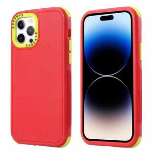 For iPhone 14 Pro 3 in 1 Four Corner Shockproof Phone Case(Red+Green)