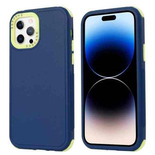 For iPhone 14 Pro Max 3 in 1 Four Corner Shockproof Phone Case (Royal Blue+Green)