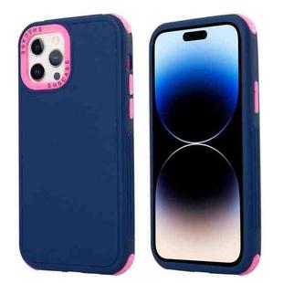 For iPhone 14 Pro Max 3 in 1 Four Corner Shockproof Phone Case (Royal Blue+Rose Red)