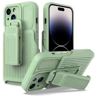 For iPhone 14 Pro Explorer Series Back Clip Holder PC Phone Case(Cyan)