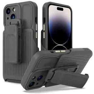 For iPhone 14 Pro Max Explorer Series Back Clip Holder PC Phone Case (Grey)