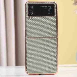 For Samsung Galaxy Z Flip3 5G Gilt Electroplated Nylon Phone Case(Grey)