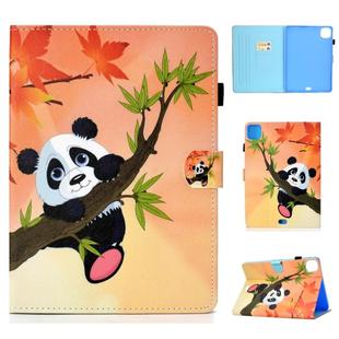 For iPad Pro 11 2020 Sewing Thread TPU Left and Right Flat Leather Tablet Case with Sleep Function & Card Slot & Buckle Anti-skid Strip and Pen Cover(Bamboo Bear)
