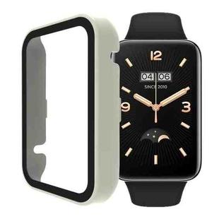 For Xiaomi Mi Band 7 Pro PC + Tempered Glass Integrated Watch Case(Ivory White)