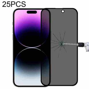 For iPhone 14 Pro Max 25pcs Anti-peeping Plasma Oil Coated High Aluminum Wear-resistant Tempered Glass Film