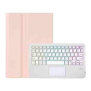 OP11-AS Lambskin Texture Ultra-thin Bluetooth Keyboard Leather Case with Touchpad & Backlight For OPPO Pad 11 inch(Pink)