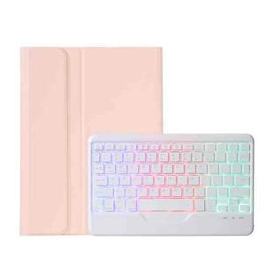 OP11-BS Lambskin Texture Ultra-thin Bluetooth Keyboard Leather Case with Backlight For OPPO Pad 11 inch(Pink)