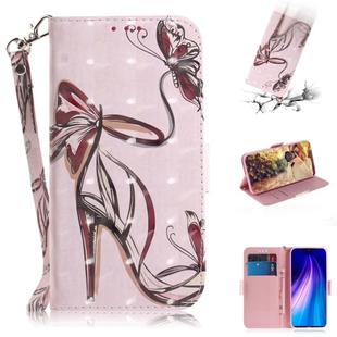 For Xiaomi Redmi Note 8T 3D Formula Pattern Magnetic Attraction Horizontal Flip Leather Case with Lanyard, Support Holder & Card Slot & Wallet(Butterfly High Heels)