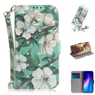 For Xiaomi Redmi Note 8T 3D Formula Pattern Magnetic Attraction Horizontal Flip Leather Case with Lanyard, Support Holder & Card Slot & Wallet(Watercolor Flowers)