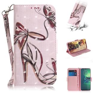 For Motorola Moto G8 Plus 3D Formula Pattern Magnetic Attraction Horizontal Flip Leather Case with Lanyard, Support Holder & Card Slot & Wallet(Butterfly High Heels)