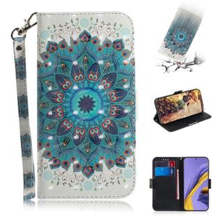 For Galaxy A51 3D Formula Pattern Magnetic Attraction Horizontal Flip Leather Case with Lanyard, Support Holder & Card Slot & Wallet(Peacock Wreath)