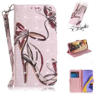For Galaxy A51 3D Formula Pattern Magnetic Attraction Horizontal Flip Leather Case with Lanyard, Support Holder & Card Slot & Wallet(Butterfly High Heels)
