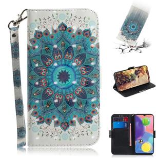 For Galaxy A70s 3D Formula Pattern Magnetic Attraction Horizontal Flip Leather Case with Lanyard, Support Holder & Card Slot & Wallet(Peacock Wreath)