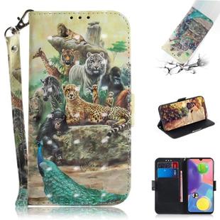 For Galaxy A70s 3D Formula Pattern Magnetic Attraction Horizontal Flip Leather Case with Lanyard, Support Holder & Card Slot & Wallet(Zoo)