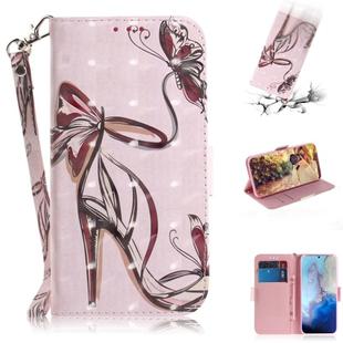 For Galaxy S20 3D Formula Pattern Magnetic Attraction Horizontal Flip Leather Case with Lanyard, Support Holder & Card Slot & Wallet(Butterfly High Heels)