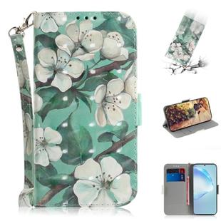 For Galaxy S20+ 3D Formula Pattern Magnetic Attraction Horizontal Flip Leather Case with Lanyard, Support Holder & Card Slot & Wallet(Watercolor Flowers)