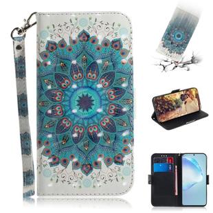 For Galaxy S20 Ultra 3D Formula Pattern Magnetic Attraction Horizontal Flip Leather Case with Lanyard, Support Holder & Card Slot & Wallet(Peacock Wreath)
