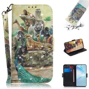 For Galaxy S20 Ultra 3D Formula Pattern Magnetic Attraction Horizontal Flip Leather Case with Lanyard, Support Holder & Card Slot & Wallet(Zoo)