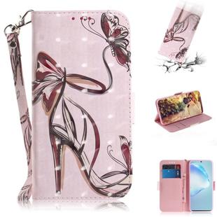 For Galaxy S20 Ultra 3D Formula Pattern Magnetic Attraction Horizontal Flip Leather Case with Lanyard, Support Holder & Card Slot & Wallet(Butterfly High Heels)