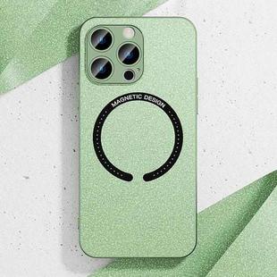 For iPhone 11 Pro Leather Electroplated Magsafe Case (Green)