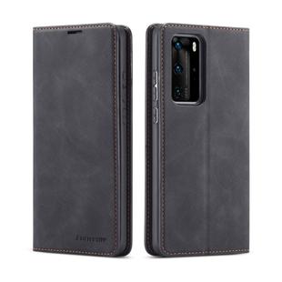 For Huawei P40 Pro / P40 Forwenw Dream Series Oil Edge Strong Magnetism Horizontal Flip Leather Case with Holder & Card Slots & Wallet & Photo Frame(Black)