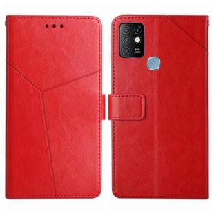 For Infinix Hot 10 HT01 Y-shaped Pattern Flip Leather Phone Case(Red)