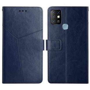 For Infinix Hot 10 HT01 Y-shaped Pattern Flip Leather Phone Case(Blue)