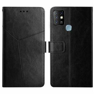 For Infinix Hot 10 HT01 Y-shaped Pattern Flip Leather Phone Case(Black)