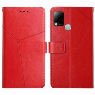 For Infinix Hot 10s/10T HT01 Y-shaped Pattern Flip Leather Phone Case(Red)