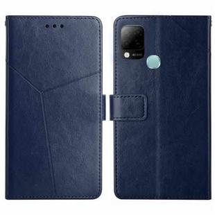 For Infinix Hot 10s/10T HT01 Y-shaped Pattern Flip Leather Phone Case(Blue)