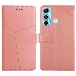 For Infinix Hot 11 HT01 Y-shaped Pattern Flip Leather Phone Case(Pink)